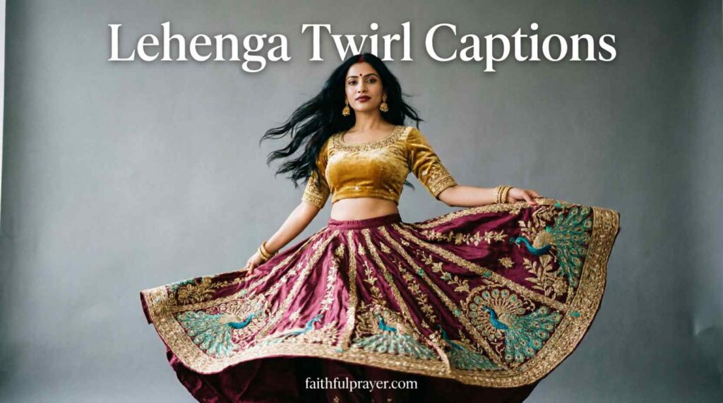 Lehenga Twirl Captions