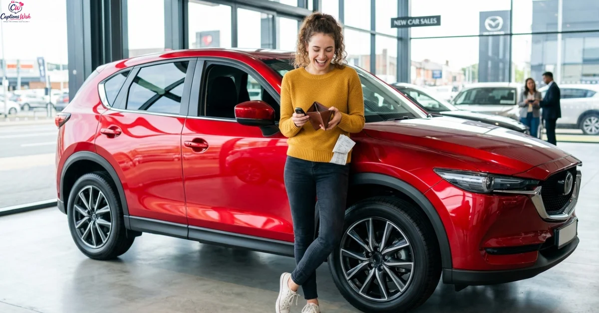 New car owner checking an empty wallet