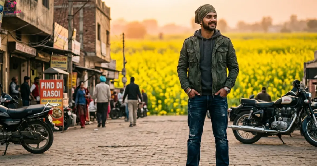 Man in mustard field