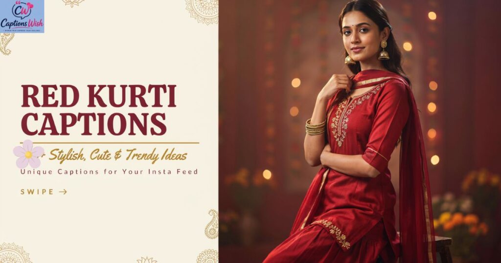 red-kurti-captions-for-girls